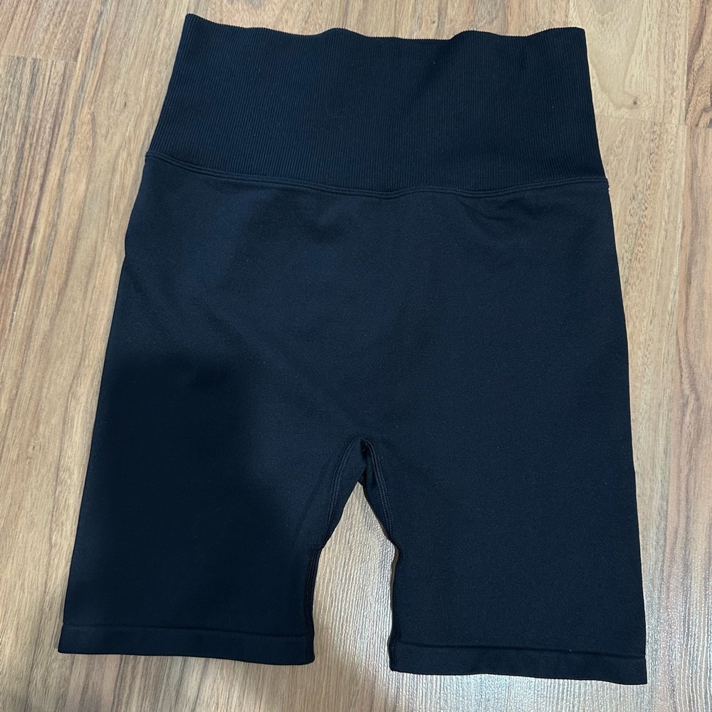 VICTORIAS SECRET PINK Fold Over Stretch Women’s Biker Shorts Black Size M